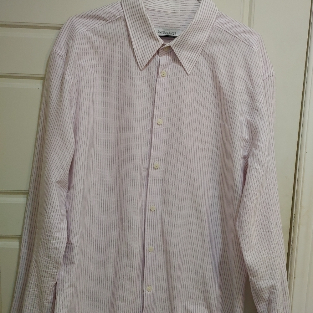 Versace Men dress‎ shirt with purple strips size 17